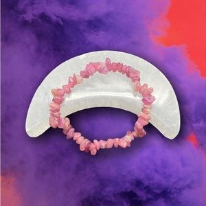 Pink Tourmaline Crystal Stretchy Bracelet